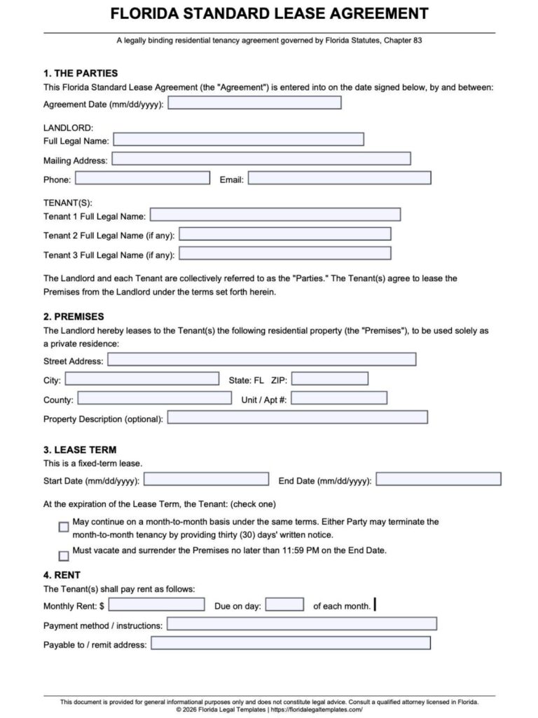Florida Lease Agreement