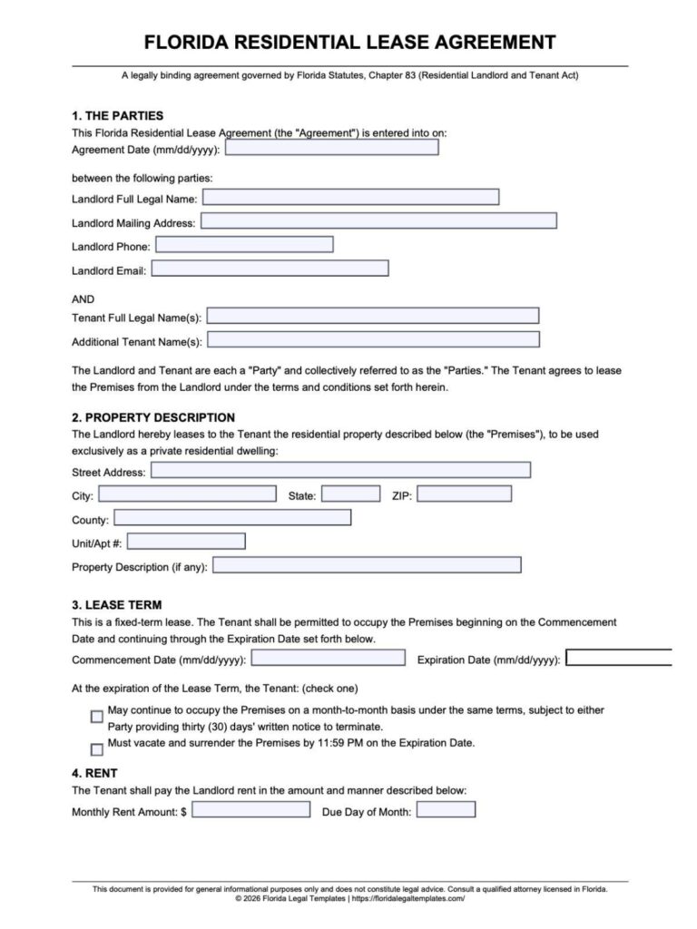 Florida Residential Lease Agreement