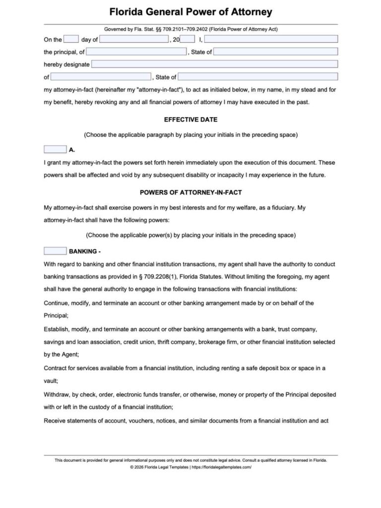 Florida Power of Attorney