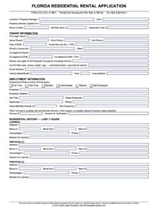 Florida Rental Application [Free Fillable PDF & Word] - Florida Legal ...