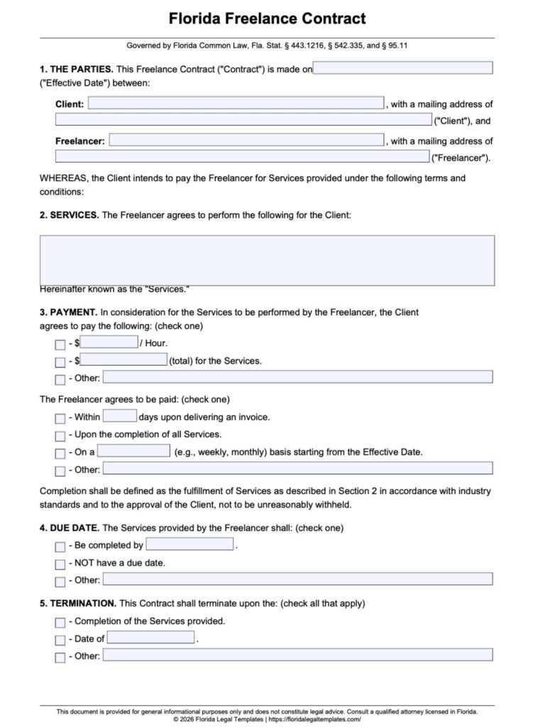 Florida Freelance Contract