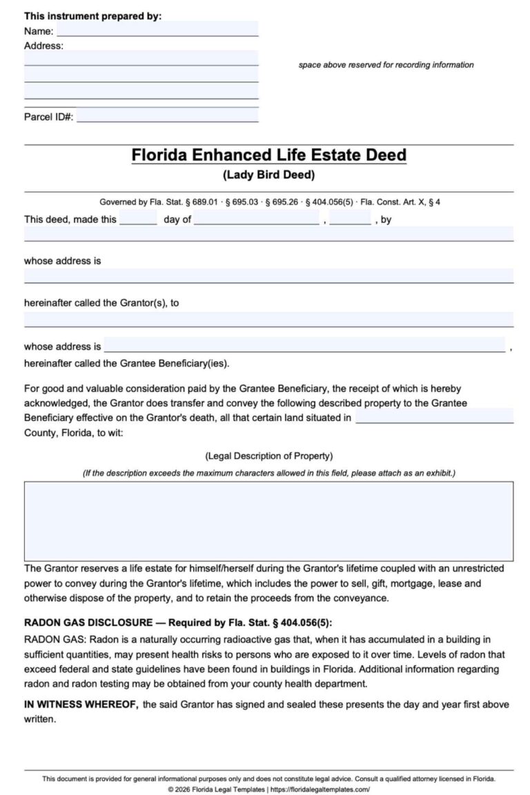 Florida Lady Bird Deed