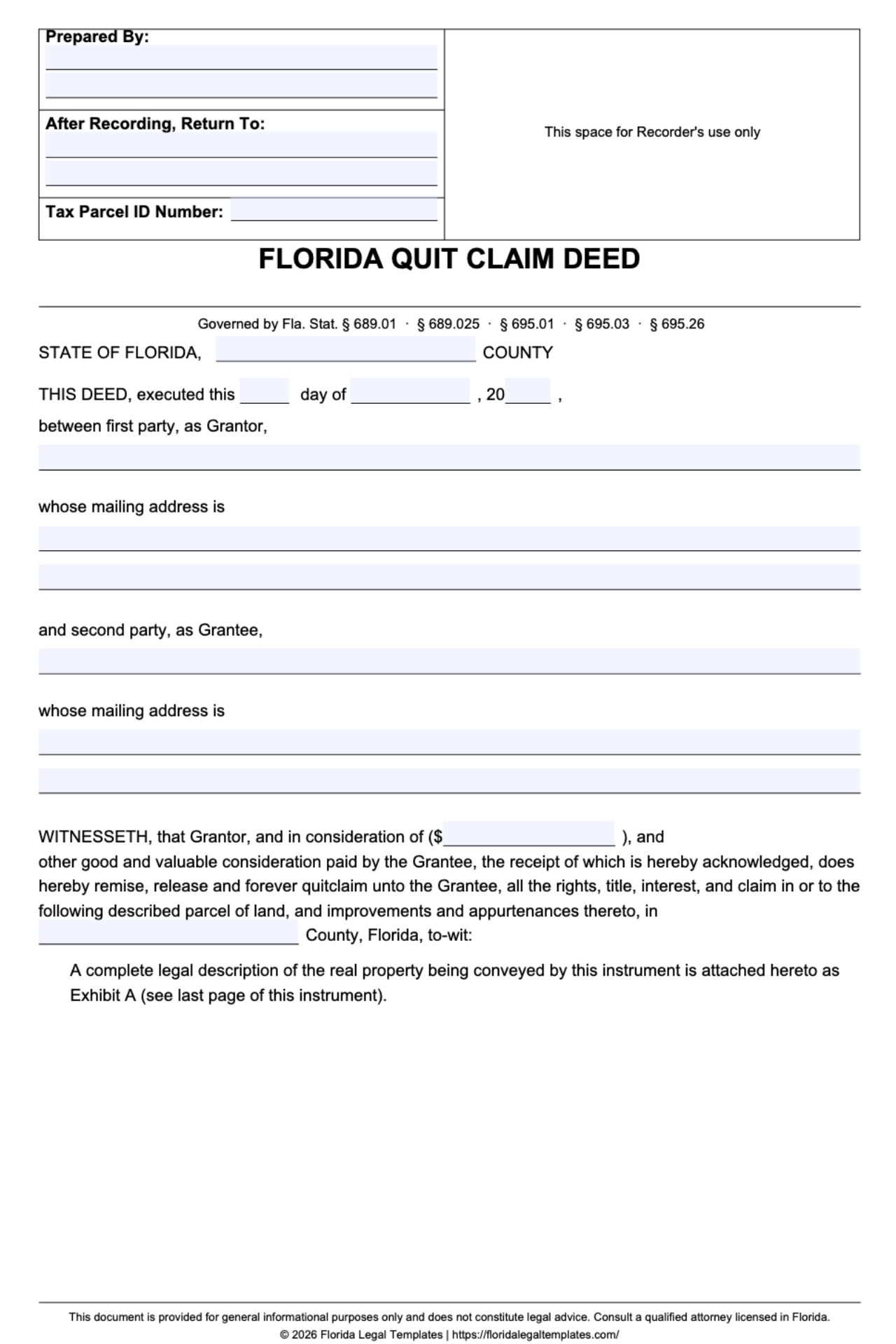 Florida Quitclaim Deed
