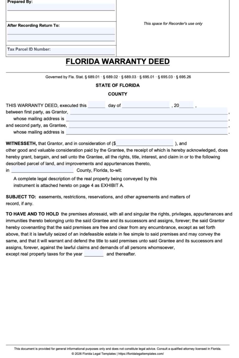 Florida Warranty Deed