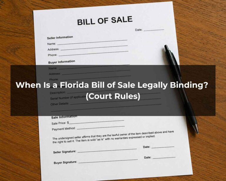 Is a Florida Bill of Sale Legally Binding